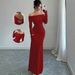 Women's Fashion Off-Shoulder Cross Back Bodycon Long Dress Style Elegant Clothing_ecoleips.com