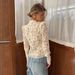 Women's French Style Chic Stand Collar Lace Shirt Gentle Style with Chinese Knot Buttons Versatile Breathable Long Sleeves New Arrivals_ecoleips.com
