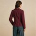 Elegant Women's Floral Lace Long Sleeve Blouse Slim Fit Striped Print V-Neck Office Casual Shirt Top_ecoleips.com
