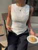 Women's Y2K Double-layer Lace Slim Shoulder Strap Vest - Asymmetrical Hem, Round Neck, Lightweight Summer Shirt,_ecoleips.com