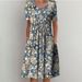 Spring/Summer Women's Elegant Large Swing Skirt With Round Neck Printed Short Sleeved Dress_ecoleips.com