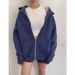 Women's Clothing Zip-Up Hooded Cardigan Coat - Soft Polyester Blend, Relaxed Fit, V-Neck, Pockets, Lightweight & Stylish (Dark Brown, Black)_ecoleips.com
