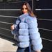 Luxury Faux Fox Fur Coat – Winter Stand Collar Jacket,Warm Outerwear For Women, Elegant & Ethical Fashion (Black, S/M/L/XL)_ecoleips.com