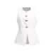 K New Sleeveless Top With Irregular Button Design For External Wear, Slim Fit Round Neck Vest For Women_ecoleips.com