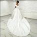 Elegant Off-Shoulder Wedding Dress With Sheer Lace & Chapel Train – Boho Bridal Gown For Destination Weddings (Ivory/White, XS-XXXL)_ecoleips.com