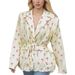 2026 New Spring Women's Clothing European And American Cross-Border Blazer Casual Loose-Fit Tie-Waist Printed_ecoleips.com