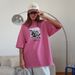Summer Retro Women's Cotton T-Shirt Short-Sleeved Printed Distressed Top_ecoleips.com
