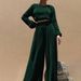 Women's Clothing Casual Pleated Women's Fashion Solid Color Long Sleeved Round Neck Top Wide Leg Pants Suit_ecoleips.com