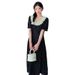 Summer New Korean Fashion Floral Patchwork Lace Trim Long Maternity Dress_ecoleips.com