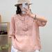 A Retro-Style, Uniquely Embroidered Cotton-Linen Top With Short Sleeves And A Loose Fit, Suitable For Women In Summer. A_ecoleips.com