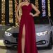 Women's Clothing Fashion Elegant Dress One Shoulder Slim Pleated Party Banquet Birthday Dress_ecoleips.com