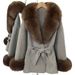Luxury Double-Faced Wool Coat With Fox Fur Collar – Mid-Length Winter Blazer Style Coat For Women (70% Wool Blend, Detachable Belt)_ecoleips.com