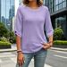 European And American Fashion Round Neck Medium-sleeved Knitted Sweater, Loose And Thin Versatile Hot-selling Top_ecoleips.com