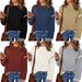 Women's Clothing Oversized Knit Sweater With Color-Block Detail – Cozy Acrylic Round-Neck Pullover For Women_ecoleips.com