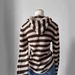 European American Striped V-Neck Sweater Long Sleeve Slim Fit Hooded High Street Style Women's Cute Design Wholesale_ecoleips.com