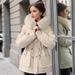 girl Girl Cross-Border Clothing Fleece-Lined Thickened Parka Women's Short 2023 Winter New Large Fur Collar Slim Fit Slimming_ecoleips.com