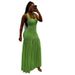 Women's Halter Neck Backless Dress Double Layer Splicing Slim Fit Double Side Fashion Autumn New European American Style_ecoleips.com