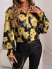 Women's Floral Print Lapel Long Sleeve Shirt Spring/Autumn Casual Fashion Blouse England Style Elegant_ecoleips.com
