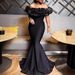Women's Clothing Lotus Leaf One Shoulder Slim Tail Female Dress_ecoleips.com