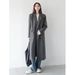 High-end Gray Trench Coat, Long Style, Suit-style For Women, Autumn/winter 2025 New Popular British Retro Coat_ecoleips.com