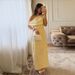French Style Asymmetrical One Shoulder Waist Cinched Dress Pleated Slim Fit Midi Dress Elegant Casual Party Evening Cocktail Dress_ecoleips.com