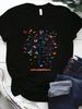 Casual White Round-neck T-shirt With Colorful Bear Desig Short Sleeves Women's FashionSchmetterlings_ecoleips.com