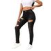 Women's Clothing Black Ripped Jeans Women's Elastic New Tight Elastic Slim Fashion Slim Fit Pants_ecoleips.com