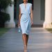 2025 Retro Temperament Cross Solid Color Knotted Crew Neck Hollow Dress_ecoleips.com
