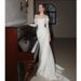 Women's Clothing Style Off The Shoulder Light Lace Wedding Dress White Slimming Short Train Bridal Reception Dress_ecoleips.com