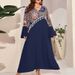 Women's Clothing Plus Size Tassel Print Pullover Dress Elegant Commuting Wear Middle Eastern Women's Clothing_ecoleips.com