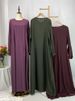 Ramadan Women Dresses Soft Nida Nursing Mother Abaya With Side Zip Front Islamic Clothing Elastin Sleeves Breastfeeding Abaya_ecoleips.com