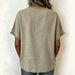 Women's Round Neck Casual Top With Trim Panels Cotton Linen Blend Short Sleeved Summer Top American Style_ecoleips.com
