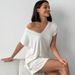White Milk Silk Comfortable Breathable Short Sleeve Shorts Pajama Set European And American Summer New Home Wear_ecoleips.com