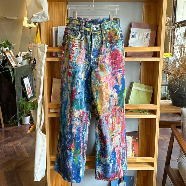 Men's And Women's Wide Leg Jeans/Pants 3D Printing Pattern Digital Oil Paint Style Cross Border Foreign Trade 2025 Fashion_ecoleips.com