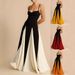 Women's Clothing Elegant Sexy Off-Shoulder Patchwork Full Skirt Halter Dress Women's Trendy Nightclub Evening Gown Fashionable Clothing_ecoleips.com