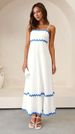 Women's splicing elegant sling tube top oversized swing dress_ecoleips.com