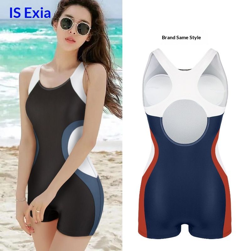 Aria Basics Swimsuit European And American Cross-border New Plus Size Racing Women's Slimming Conservative Anti-exposure Surfing_ecoleips.com