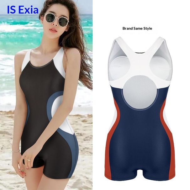 Aria Basics Swimsuit European And American Cross-border New Plus Size Racing Women's Slimming Conservative Anti-exposure Surfing_ecoleips.com