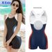 Aria Basics Swimsuit European And American Cross-border New Plus Size Racing Women's Slimming Conservative Anti-exposure Surfing_ecoleips.com