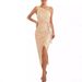 Glitter Sleeveless One Shoulder Wrap Dress With High Slit – Sparkling Cocktail & Wedding Party Dress(Gold, Black, Blue, Red, Silver, Rose Gold)_ecoleips.com