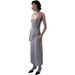 European And American Style Autumn Winter New Cross-Border Women's Fashion Pleated Round Neck Sleeveless Elegant Slim_ecoleips.com