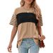 2026 European And American Women's Spring Summer New Pullover Round Neck Casual Striped Color-Block_ecoleips.com