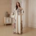 Women's V Neck Long Robe Printed Tassel Elegant Cross Border Elegance Muslim Fashion Clothing SW2614_ecoleips.com