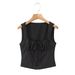 Women's Clothing Design Vest Striped Strap Top Pleated Skirt Suit_ecoleips.com