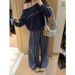 real-shot Printed Off-shoulder Sweatshirt For Women, Fleece-lined Thickened, Autumn Winter 2024, Loose And_ecoleips.com