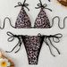foreign Trade Swimwear 2026 New European And American Leopard Print Lace-up Sexy Bikini Swimsuit For Women_ecoleips.com