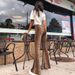 2025 Summer New Elastic High Waist Leopard Print Flared Pants For Women Long Foreign Trade Women's Clothing_ecoleips.com