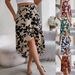 Elegant Floral Ruffle Midi Skirt for Women Asymmetrical Design Spring Summer Independent Clothing Website_ecoleips.com