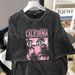European And American Hip Hop Vintage Short Sleeve T-Shirt For Women Plus Size Loose Oversize Washed Black Print Top_ecoleips.com