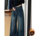 Women's High Waisted Straight Leg Jeans - Retro Washed Denim Pants With Fleece Lining, Plus Size Wide Leg Trousers For Pear Shape & Curvy Women_ecoleips.com
